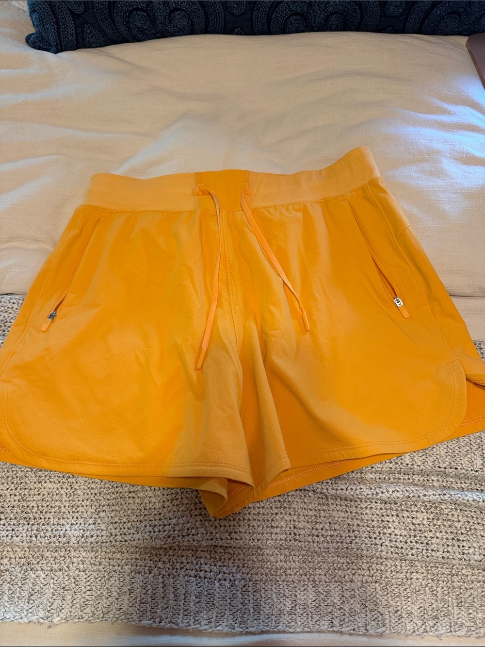lululemon athletica Bright Orange Drawstring Athletic Shorts